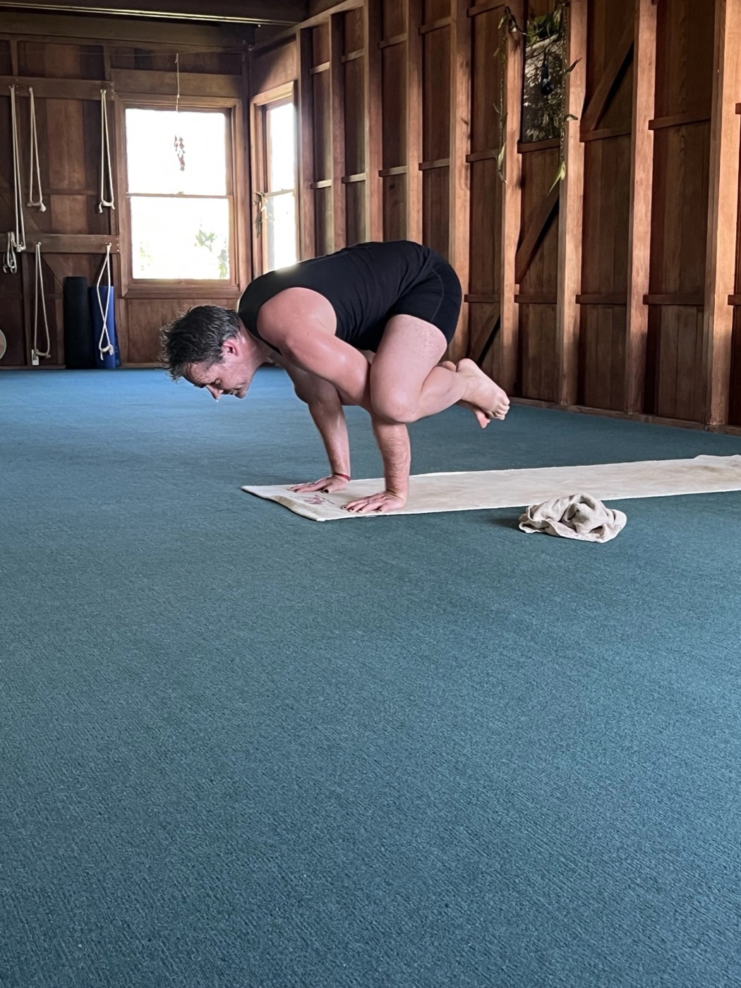 Mysore practice — arm balance in the shala